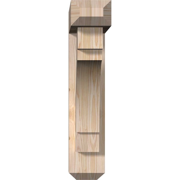 Merced Craftsman Smooth Bracket W/ Offset Brace, Douglas Fir, 5 1/2W X 22D X 26H